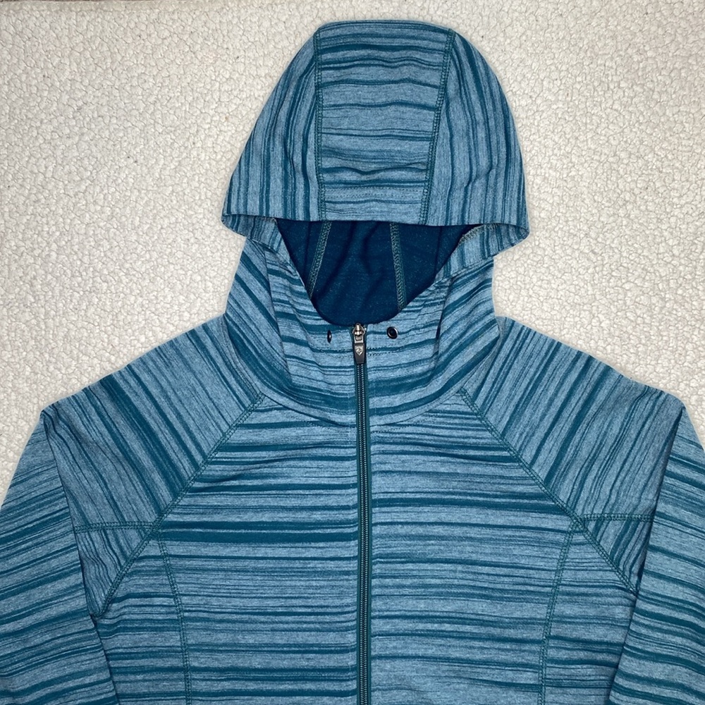 Kuhl Green Striped Full Zip Hoodie: Size Small - Picture 3 of 7